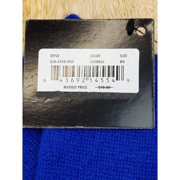Phenix Blue Cashmere 100% Knit Gloves - Picture 5 of 5